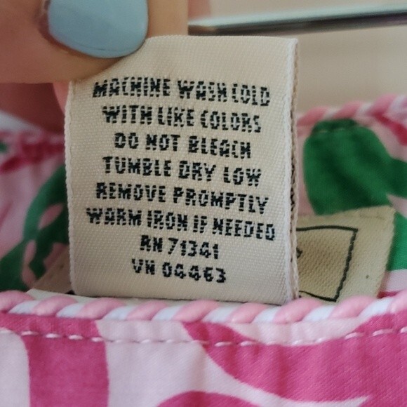 LL BEAN LOBSTER PINK GREEN COTTON SKIRT SIZE 8 PREPPY BRIGHT SUMMER BEACHY - Picture 6 of 9